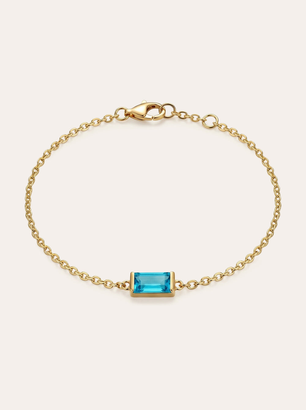 Birthstone náramek mořsky modrý zirkon